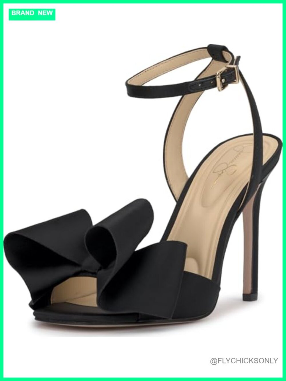 Satin Bow Stiletto Heeled Sandals Ankle Strap Open Toe
